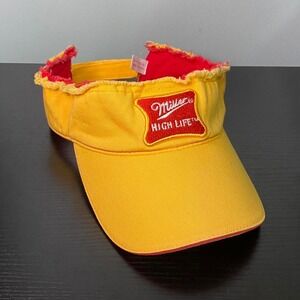 Miller High Life Yellow Y2K Visor with Red Embroidered Logo
